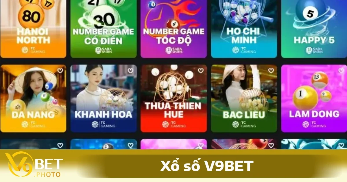 xổ số V9BET 1 Xổ số V9BET hỗ trợ nhiều loại xổ số từ trong nước đến quốc tế